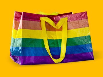 La nuova borsa _STORSTOMMA di IKEA contro le discriminazioni sessuali giallo