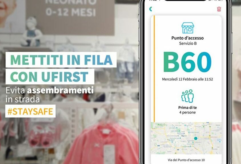 Prénatal Ufirst nuova app tagliacode anti assembramento davanti ai negozi