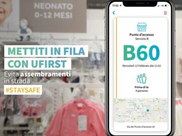 Prénatal Ufirst nuova app tagliacode anti assembramento davanti ai negozi