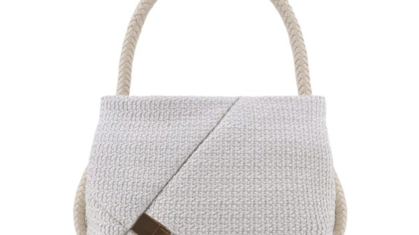 CALICANTO_HOBO LARGE RAFFIA CORDA WHITE