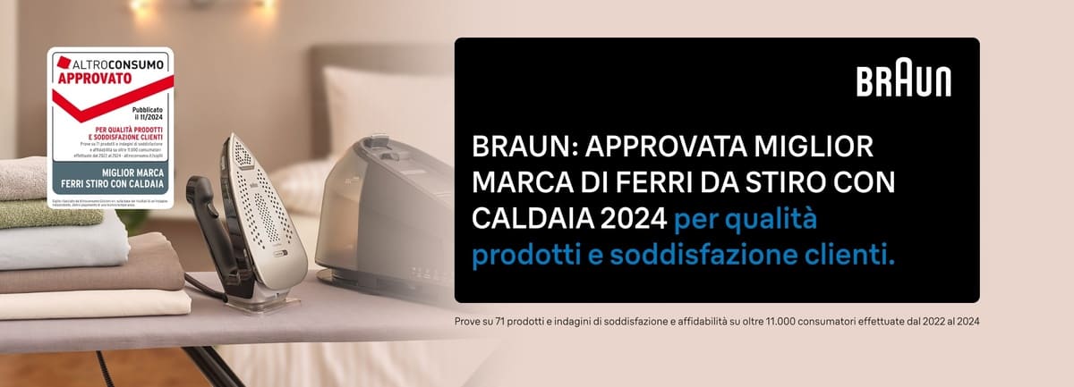 Braun miglior ferro con caldaia Altroconsumo