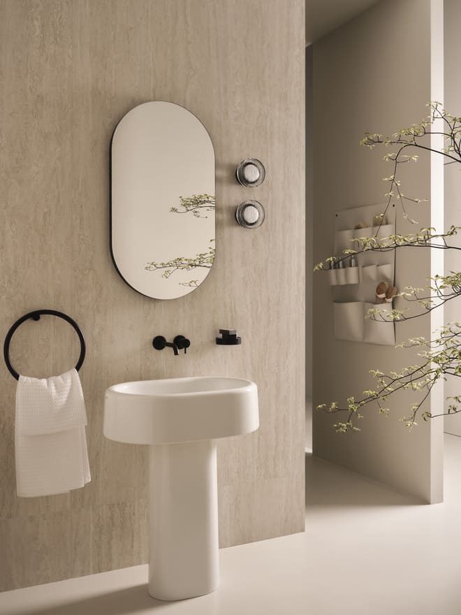 lavabo Itaca con colonna Ceramica Cielo