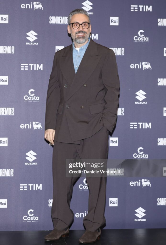 Brunori sas in hevò alla conferenza stampa per la seconda serata del Festival di Sanremo. Photo Credit Daniele Venturelli Getty Images