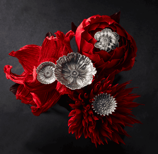 Buccellati Silver Flower Bowls